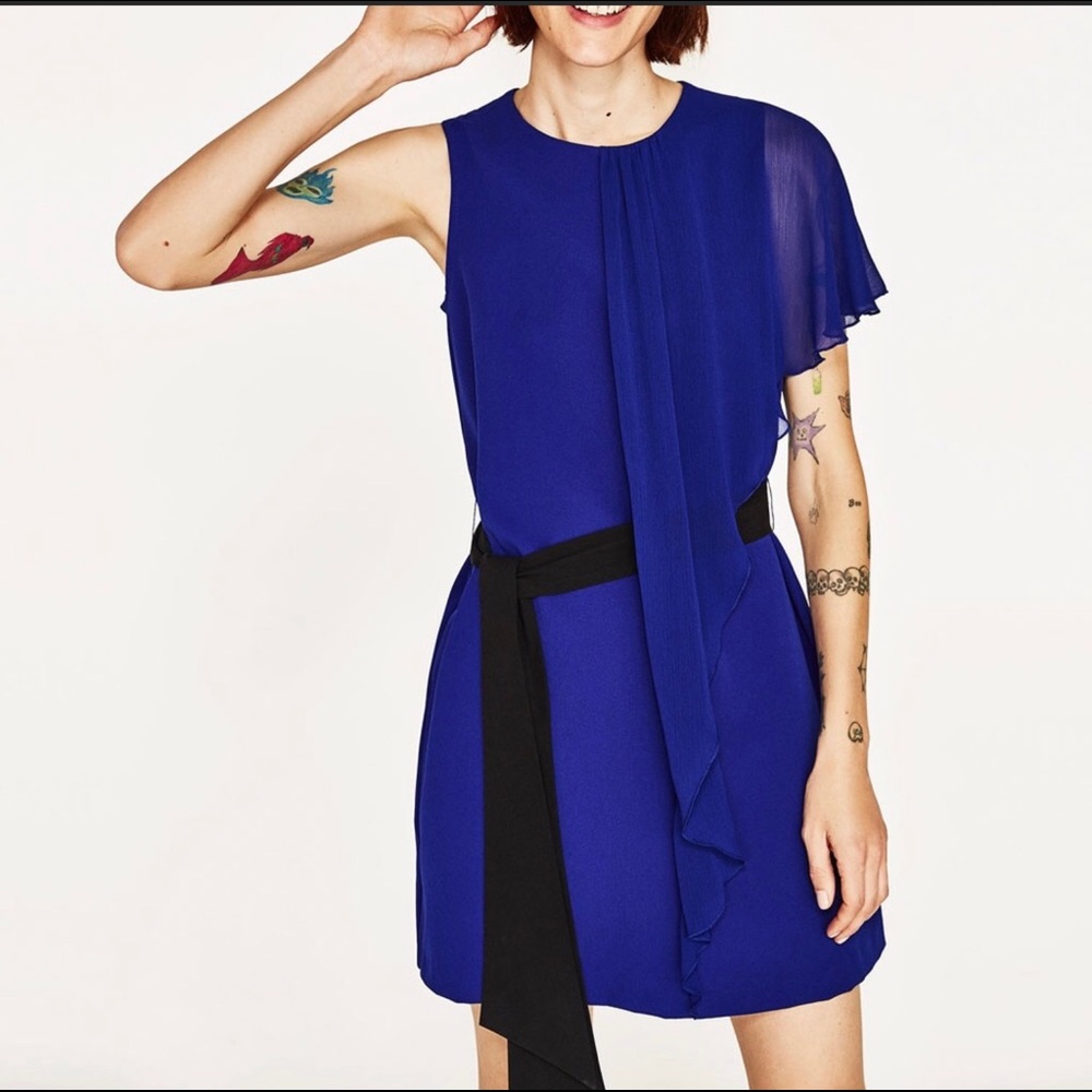 Zara Dress with Contrasting Belt